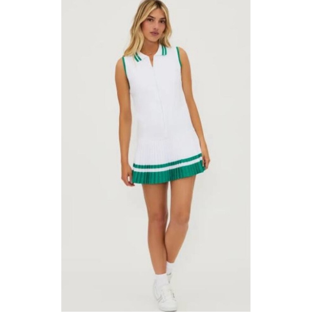 NEW Beach Riot Bria Pleated Zip Front Tennis Mini Dress Courtside Size Large